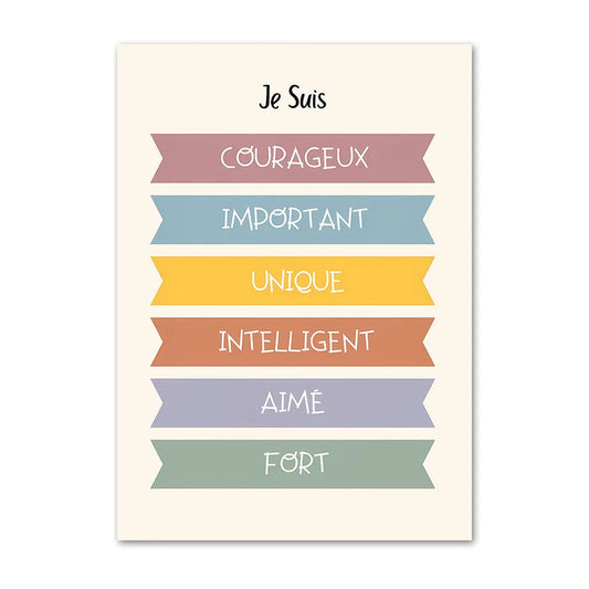 Affiches éducatives "Je suis" – Apprendre en douceur
