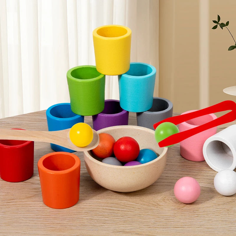Jeu de tri en bois – Apprendre par le geste