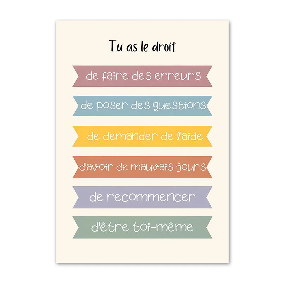 Affiches éducatives "Tu as le droit" – Apprendre en douceur