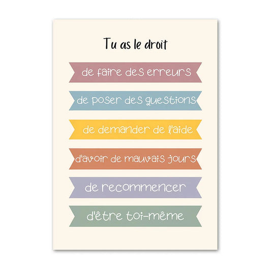 Affiches éducatives "Tu as le droit" – Apprendre en douceur
